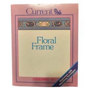 Vintage 1982 Current Floral Frame Stationery Set #1531-6 Designed Sheets (Gg73)